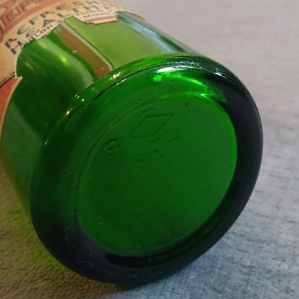 1930s Pepsi-Cola Green Glass Bottle, Double Dot : Soda Pop 30s Vintage Antique - Picture 6 of 9